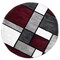 World Rug Gallery Contemporary Modern Boxes Design Soft Area Rug 6'6'' Round Red 106RED6RND - alternate 2